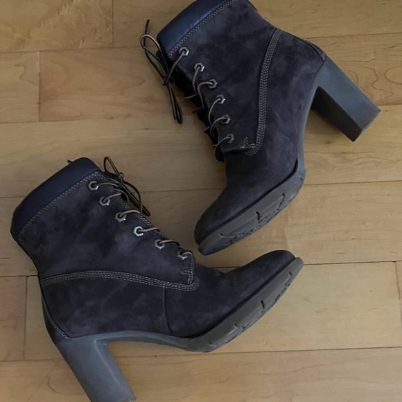 Timberland high heeled Nubuck lug sole "work boots" - Picture 2 of 9